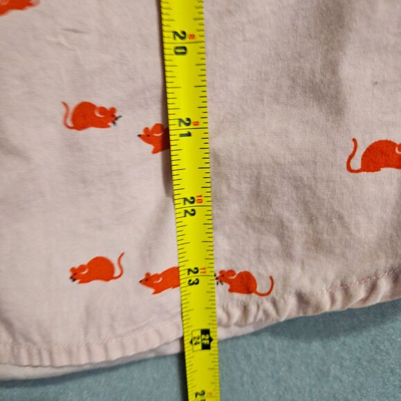 Anthro Odille Rat Get's The Cheese Pink Button Up Shirt W Size 4 Funky - Picture 7 of 7